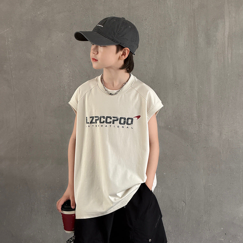 Boy's Sleeveless Vest Set, Stylish Two-Piece Outfit for Kids eprolo
