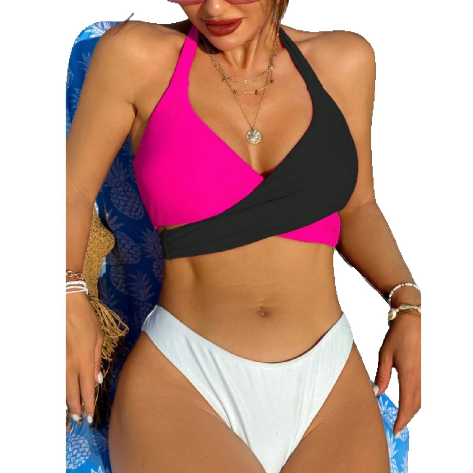 Cross color swimsuit for women eprolo