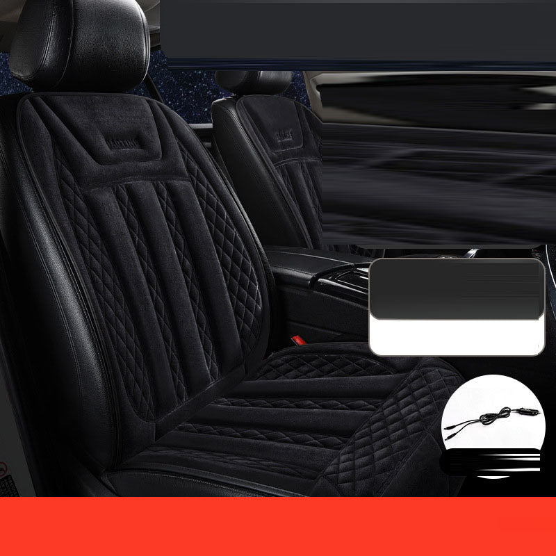 Car heated seat cushion winter single seat car electric heating modified plush seat cushion 12V24V warm eprolo
