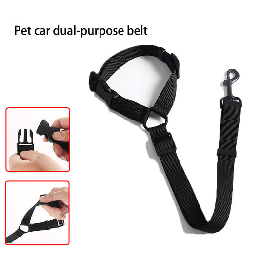 New Pet Leash Car Seat Belt 2 In 1 Dog Car Dual-Use Belt Rear Seat Rope eprolo