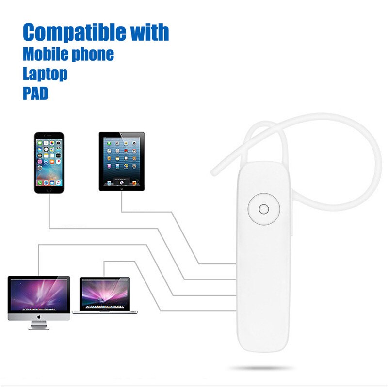 M165 Mini Bluetooth Earphone Stereo Bass Bluetooth Headset Handsfree Earloop Wireless Earpiece With Mic For All Smart Phones eprolo