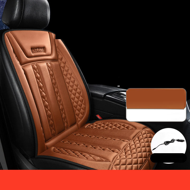 Car heated seat cushion winter single seat car electric heating modified plush seat cushion 12V24V warm eprolo