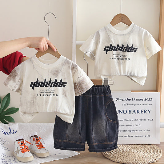 Letter thin clothing summer two-piece set eprolo