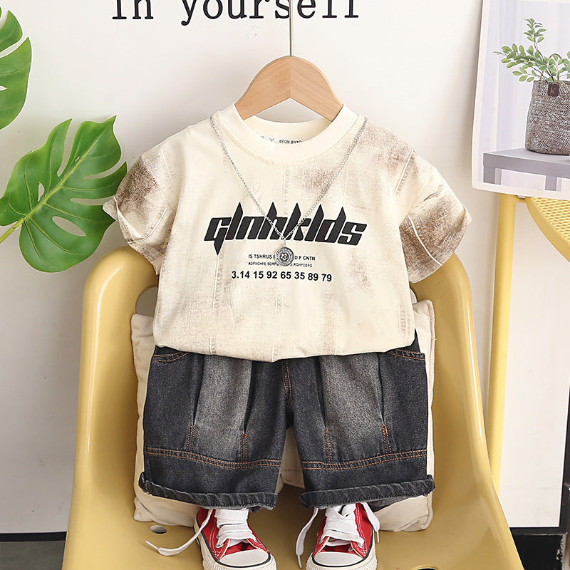 Letter thin clothing summer two-piece set eprolo