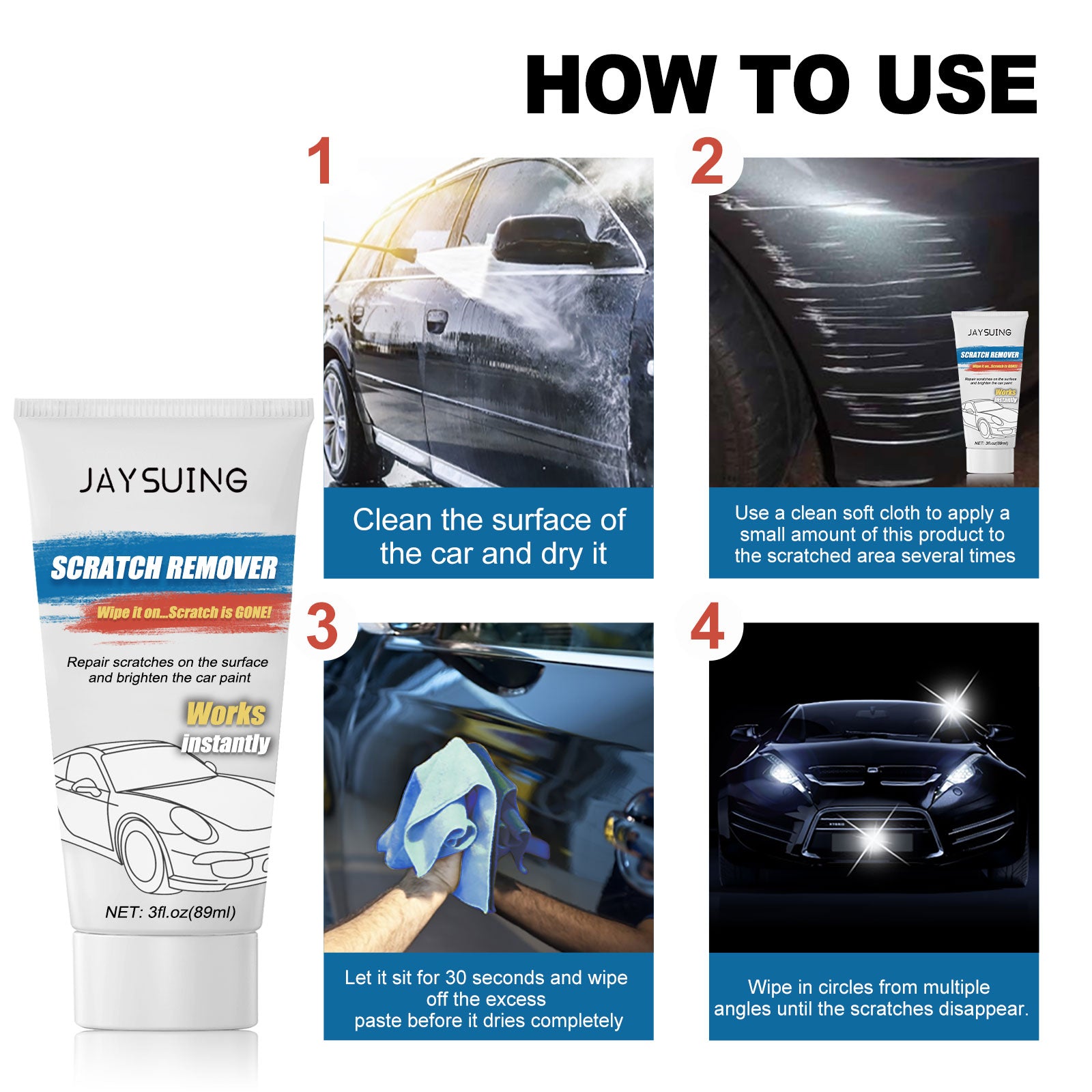 Car Scratch Repair Cream, Car Scratch Repair, Paint Finishing Polishing Renovation And Maintenance Care Cream eprolo