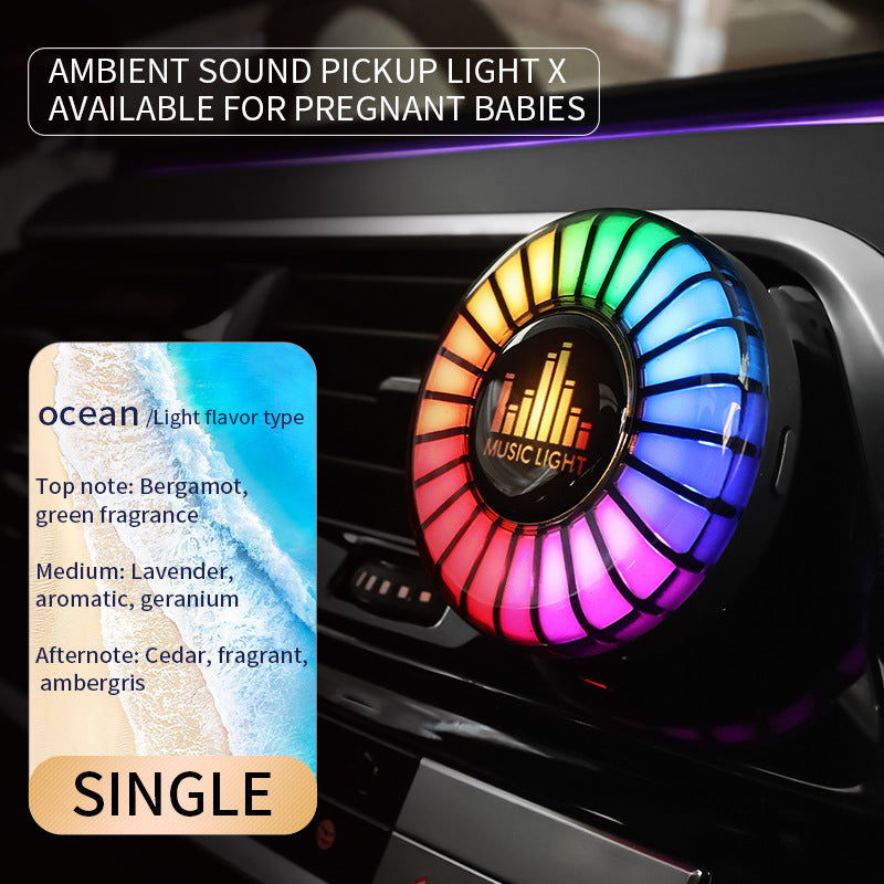 Car aromatherapy air outlet atmosphere light Car sound pickup light Car perfume voice-controlled rhythm light eprolo