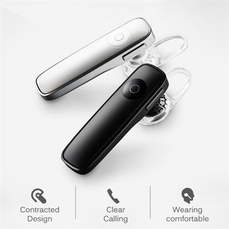 M165 Mini Bluetooth Earphone Stereo Bass Bluetooth Headset Handsfree Earloop Wireless Earpiece With Mic For All Smart Phones eprolo