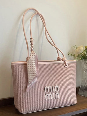 Woven-Texture Tote Bag