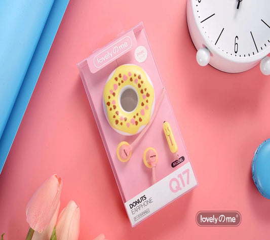 Cute Earphones  Macarons Donut Cartoon Earphone Q17 White/Pink/Green/Blue/Black/Mint Green Portable Earplug eprolo