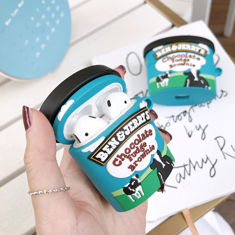 Brand ben jerry chocolate ice cream case For AirPods 1 2 Pro charge box soft silicone Wireless bluetooth earphone protect cover eprolo