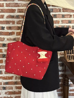 Apple Core Charm Tote Bag