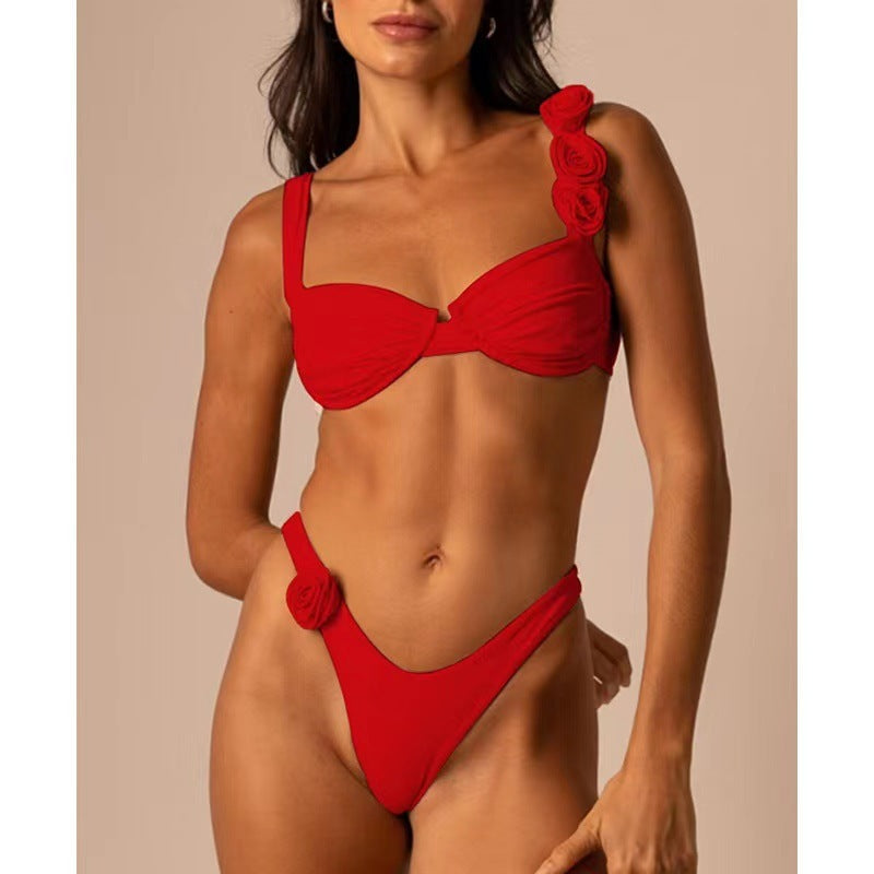 Flower split bikini swimsuit eprolo