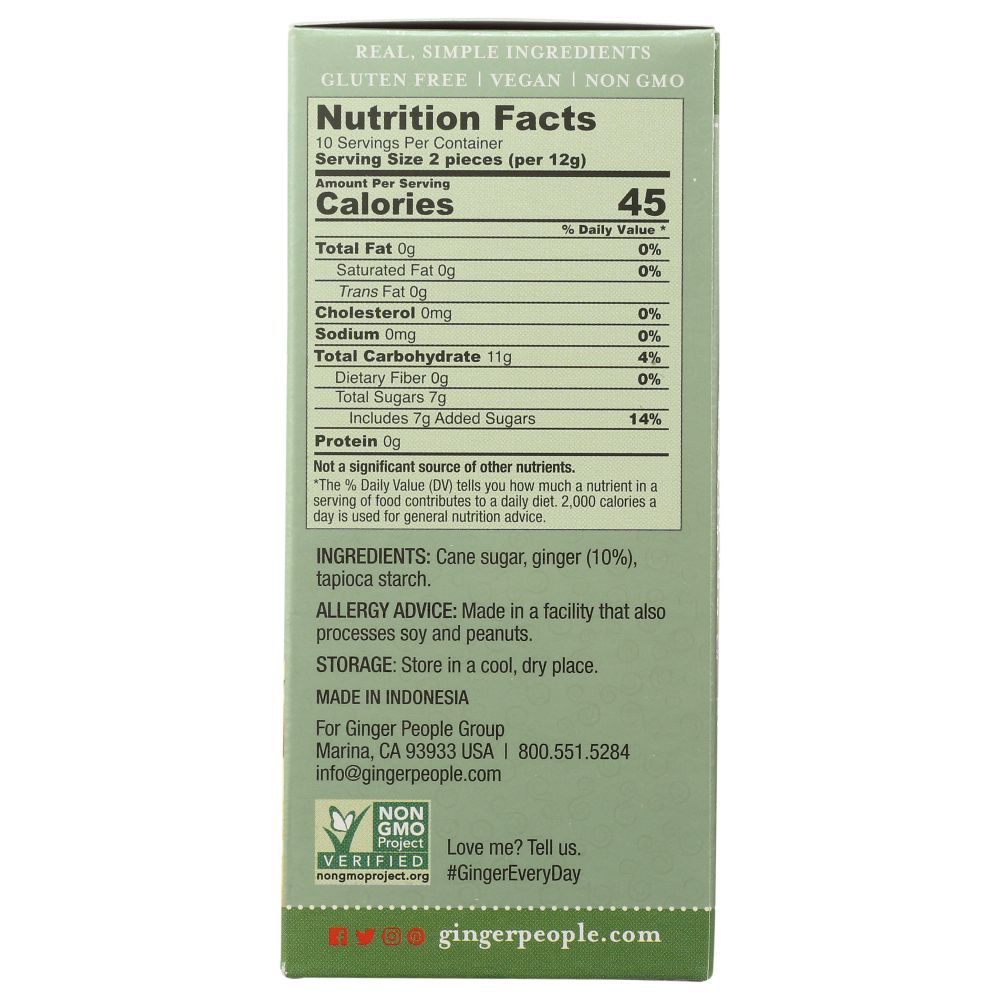 THE GINGER PEOPLE: Gin Gins Original Chewy Ginger Candy, 4.5 oz Smart Greens