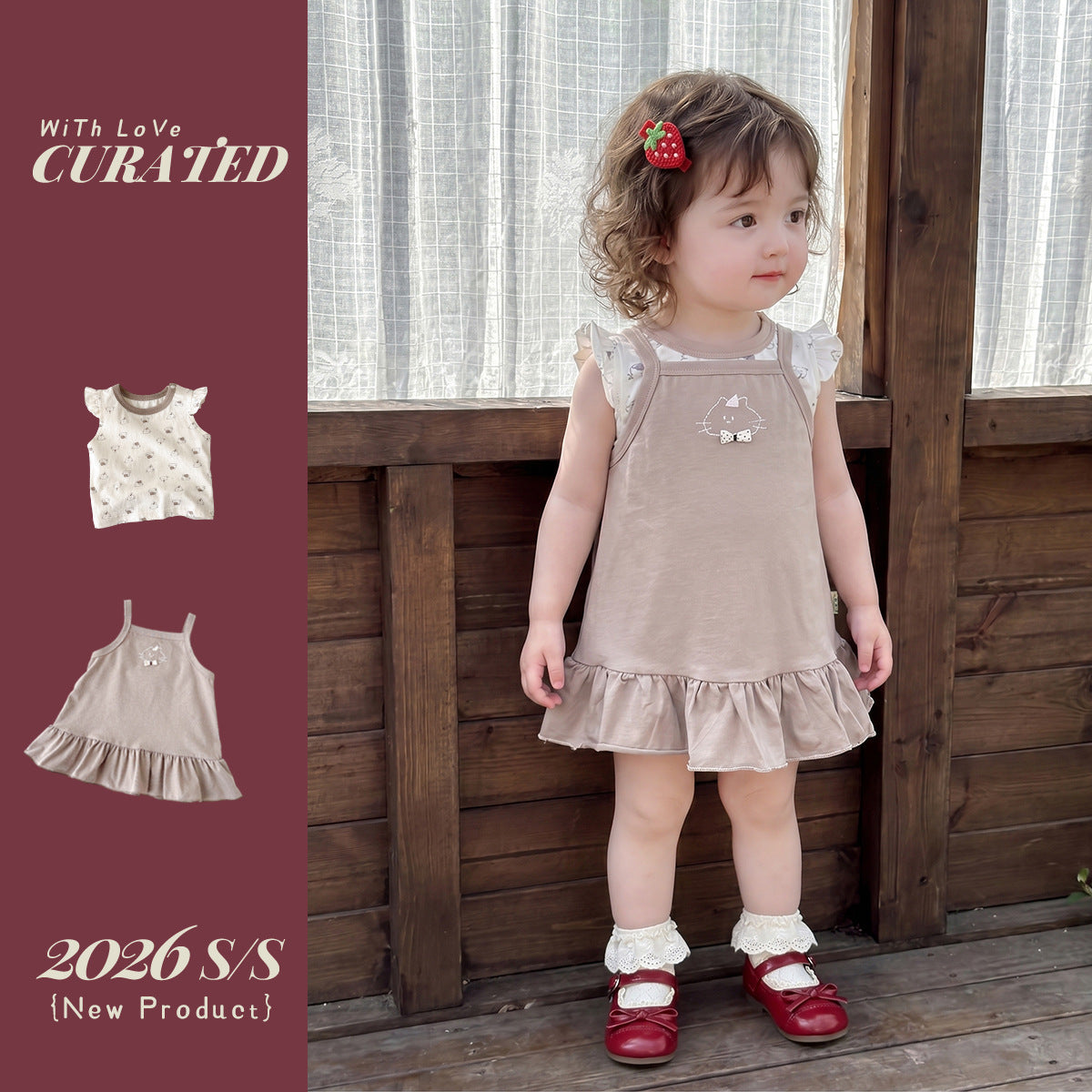 Baby Girl Overalls Dress Set, Lightweight and Stylish Sleeveless Two-Piece Outfit eprolo
