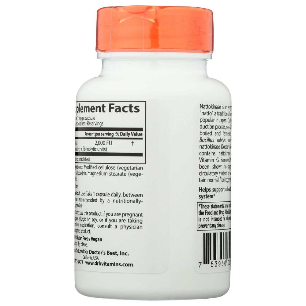 DOCTORS BEST: Nattokinase 2000Fu, 90 vc Smart Greens