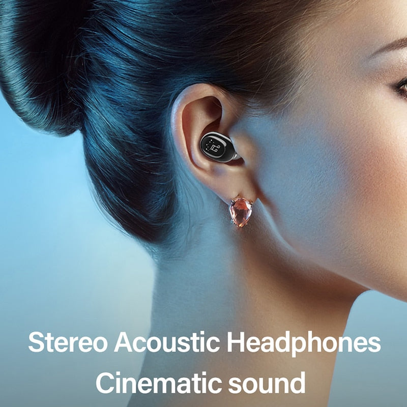Invisible Ture Wireless Earphone Noise Cancelling Bluetooth Headphone Handsfree Stereo Headset TWS Earbud With Microphone eprolo