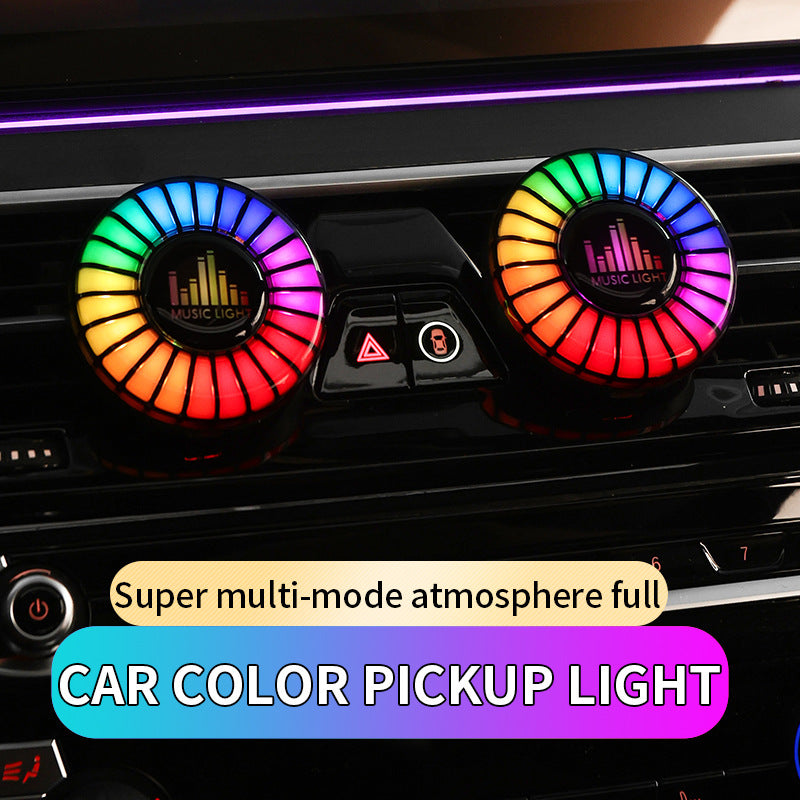 Car aromatherapy air outlet atmosphere light Car sound pickup light Car perfume voice-controlled rhythm light eprolo