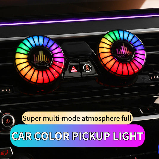 Car aromatherapy air outlet atmosphere light Car sound pickup light Car perfume voice-controlled rhythm light eprolo