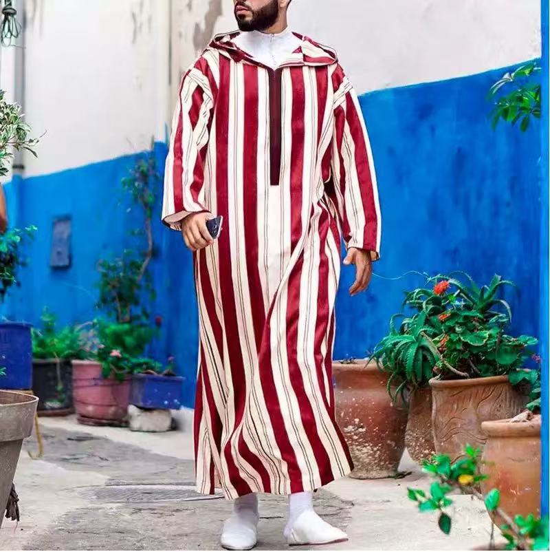 Men's long sleeved printed hooded loose casual men's traditional clothing eprolo