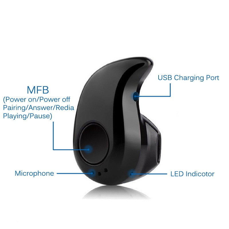 Mini Wireless Bluetooth Earphone in Ear Sport with Mic Handsfree Headset Earbuds for All Phone For Huawei Xiaomi Android Samsung eprolo