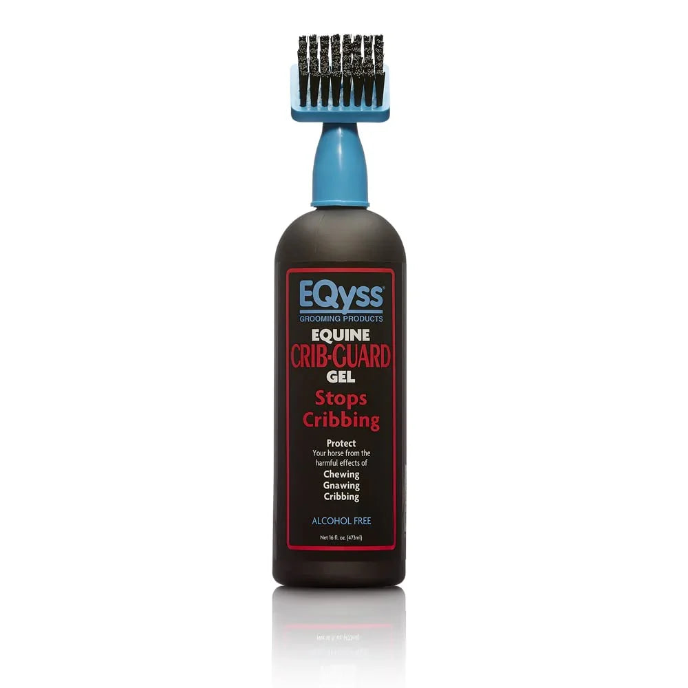 EQyss Crib-Guard Anti-Chewing Gel w/ Brush 16 oz. Aloe-Based Anti-Chew Horses Paw and Tail Supply