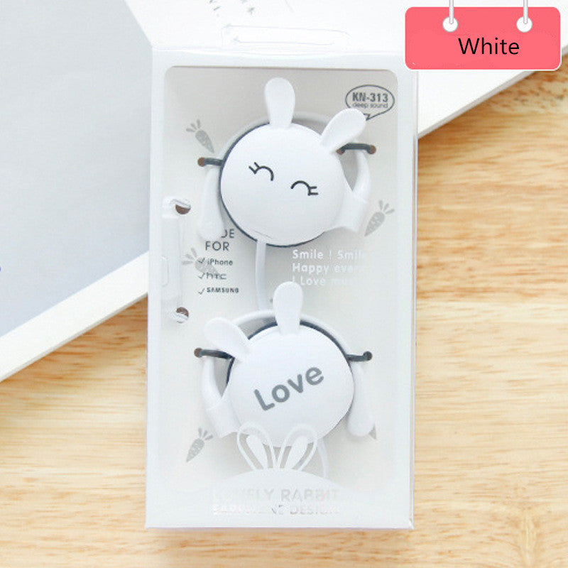 QearFun Cartoon Rabbit Ear Hook Wired Earphone Sport Running Stereo Headphones Children Girl Headset For Mobile Phone eprolo