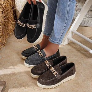 Round Toe Platform Slip-Ons