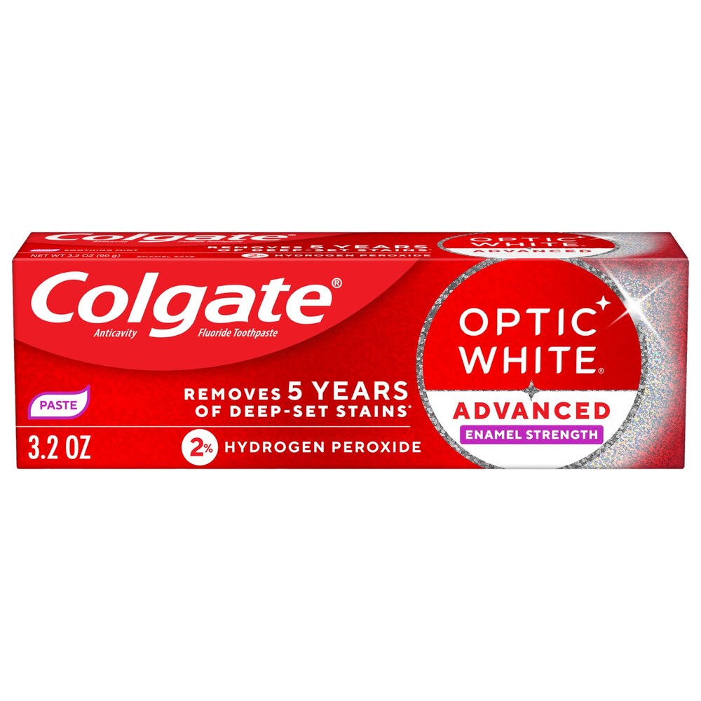 Colgate Optic White Advanced Enamel Strength Toothpaste with 2% Hydrogen Peroxide Mint 3.2 OZ Pasteur Pharmacy