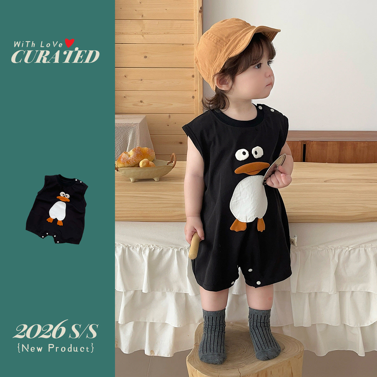Lightweight Romper with Cute Cartoon Penguin DesignBaby Clothes for Crawling and Outdoor Wear eprolo