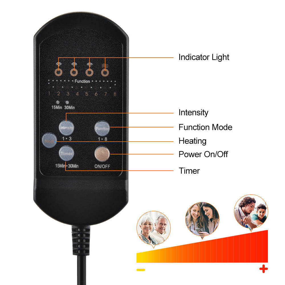 HISOME Car Heating Massage Cushion Home Car Dual-Use Seat Warmer Cushion Plug-In Heating Seat Cushion eprolo