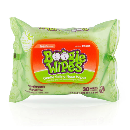 Boogie Wipes Gentle Saline Baby Nose Wipes, Fresh Scent, Natural Saline for Mucus & Congestion, 30 Count Pasteur Pharmacy