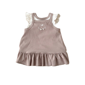 Baby Girl Overalls Dress Set, Lightweight and Stylish Sleeveless Two-Piece Outfit