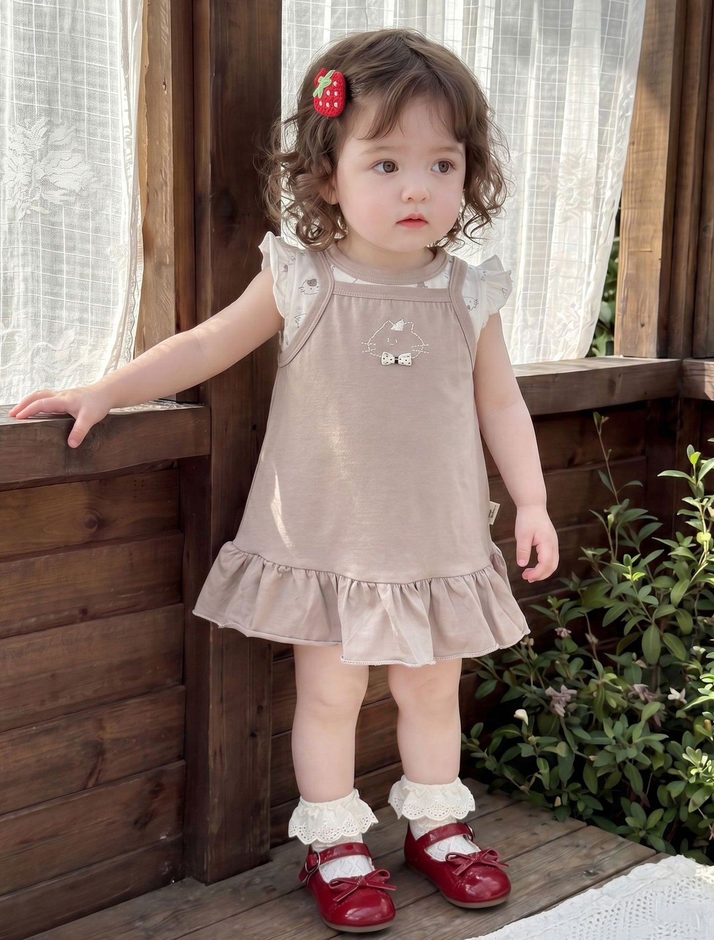 Baby Girl Overalls Dress Set, Lightweight and Stylish Sleeveless Two-Piece Outfit eprolo