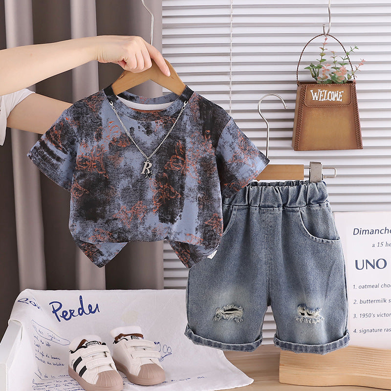 Summer clothes short sleeved shorts two-piece set eprolo