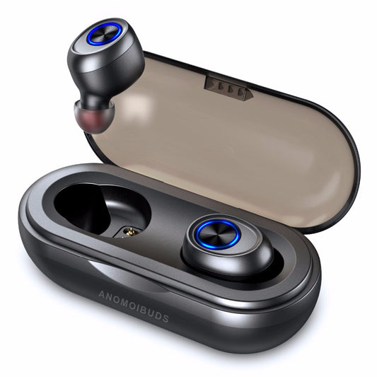 Anomoibuds Capsule TWS Wireless Earbuds V5.0 Bluetooth Earphone Headset Deep Bass Sport Earphone eprolo