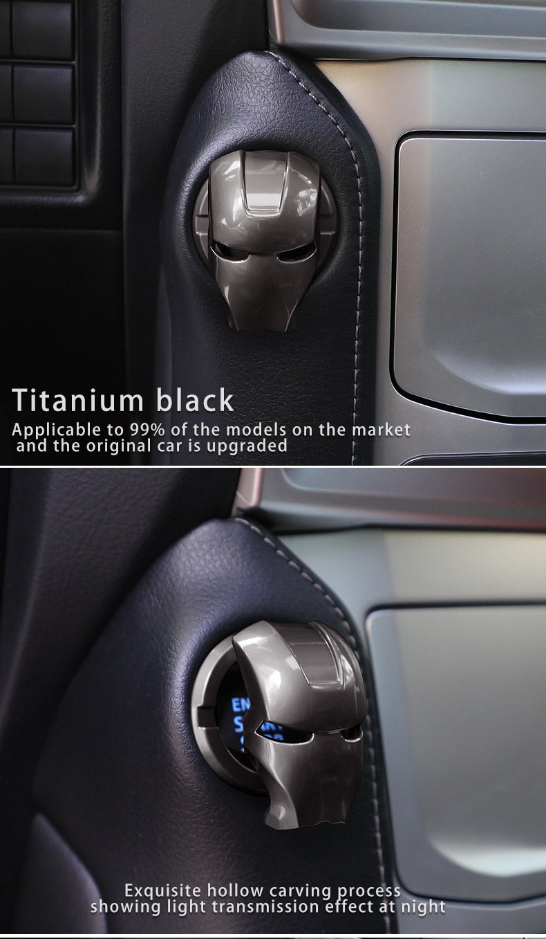 Iron Man Car Interior Engine Ignition Start Stop Button Protective Cover Decoration Sticker Car Interior Accessories eprolo