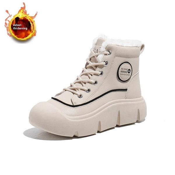 Women's High-top Velvet Warm Cotton Shoes Platform Snow Boots