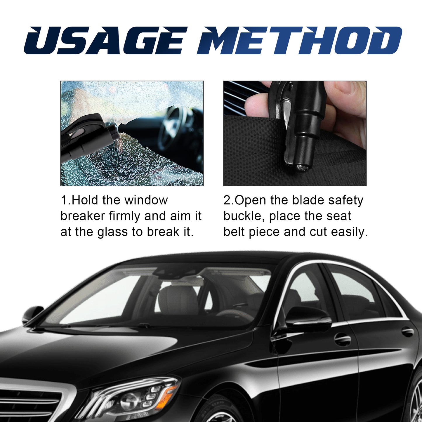 Car Emergency Hammer Car Glass Car Window Breaking Tool Mini Convenient Emergency Car Escape Hammer eprolo