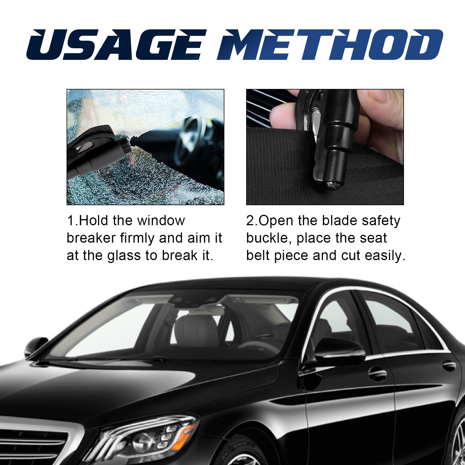 Car Emergency Hammer Car Glass Car Window Breaking Tool Mini Convenient Emergency Car Escape Hammer eprolo