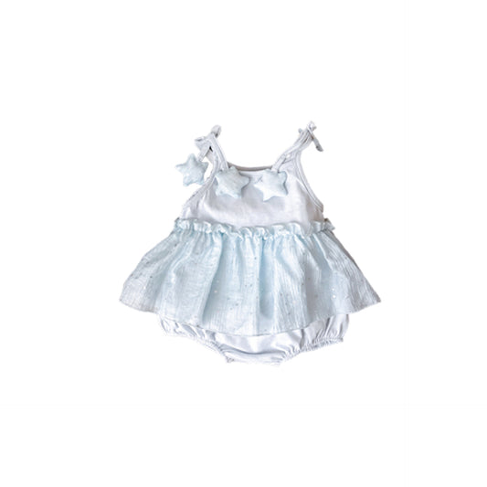 Romper with Star Sequin Tulle Dress, Sleeveless Bodysuit for Infants and Toddlers, Outing Crawling Suit, Girl's Straps One-Piece Clothing eprolo