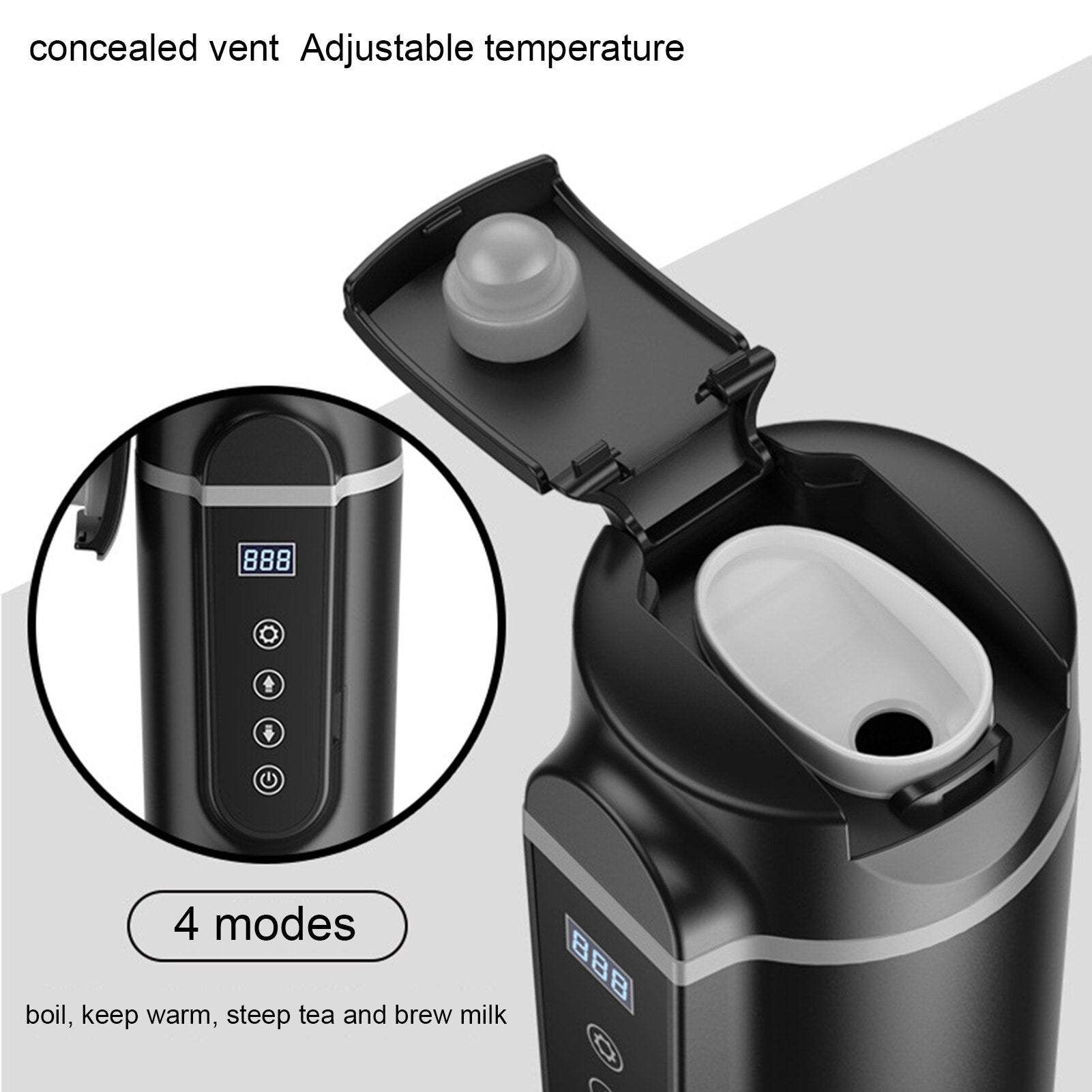 12V/24V 70W-100W Car Heating Cup 420ml Car Heated Smart Mug With Temperature Control Cigarette Lighter Car Kettle Water Heater eprolo