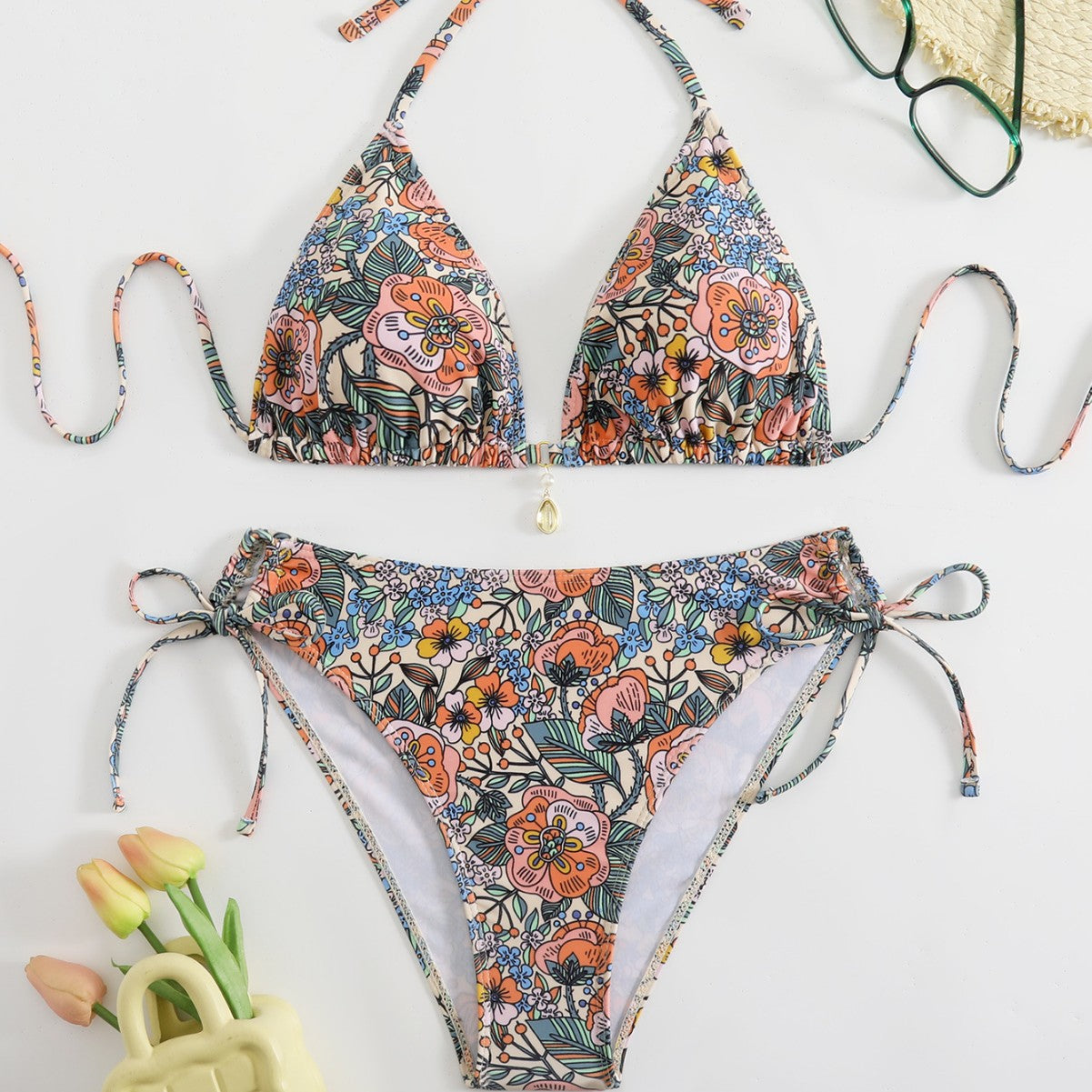 Printed split bikini swimsuit eprolo