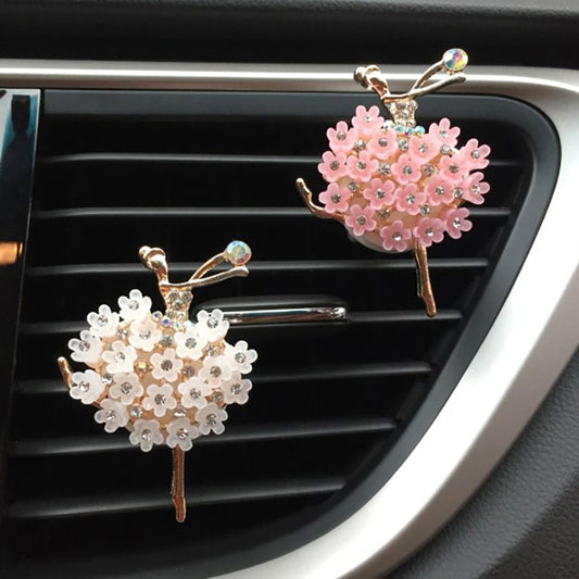 Car Aroma Diffuser Fragrance For Car Flavoring Air Fresheners Auto Perfume Car Smell Vent Clip Ballet Bling Car Accessory Girls eprolo