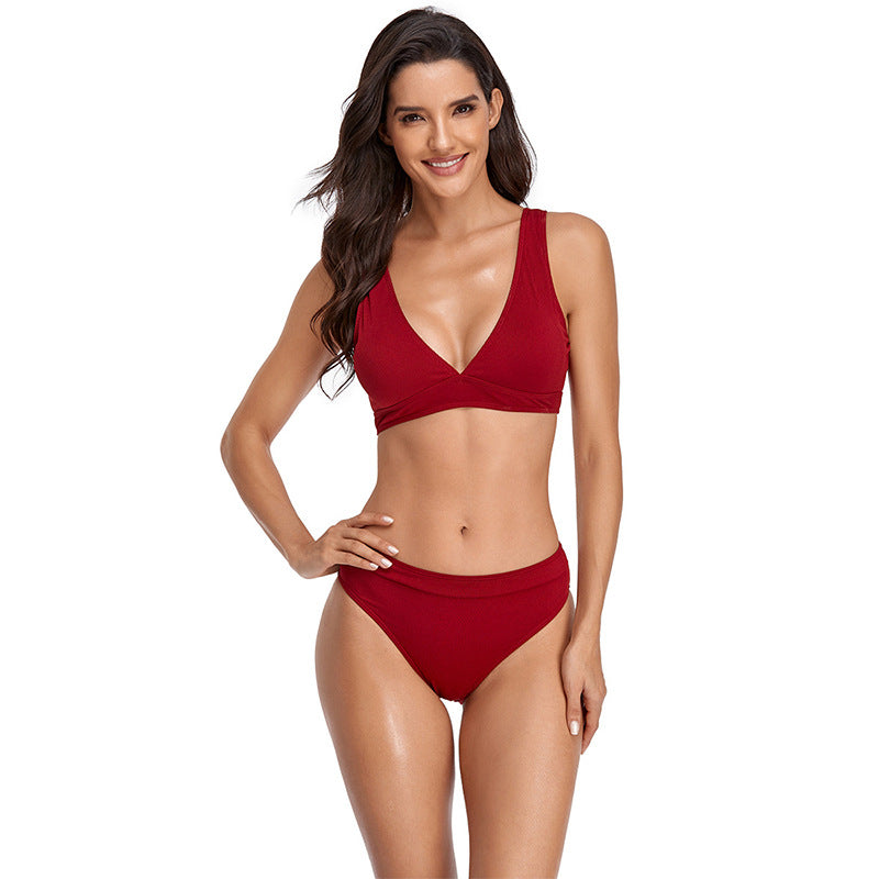 Solid color split swimsuit eprolo