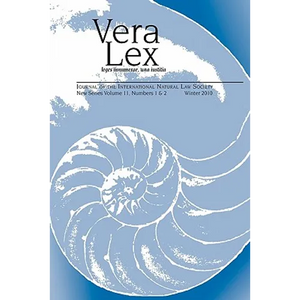 Vera Lex Vol 11: Journal of the International Natural Law Society - Paperback