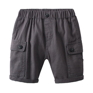 Boy's Five-Panel Shorts Solid Color Casual Short Pants for Kids Mid-Length Pants Wholesale