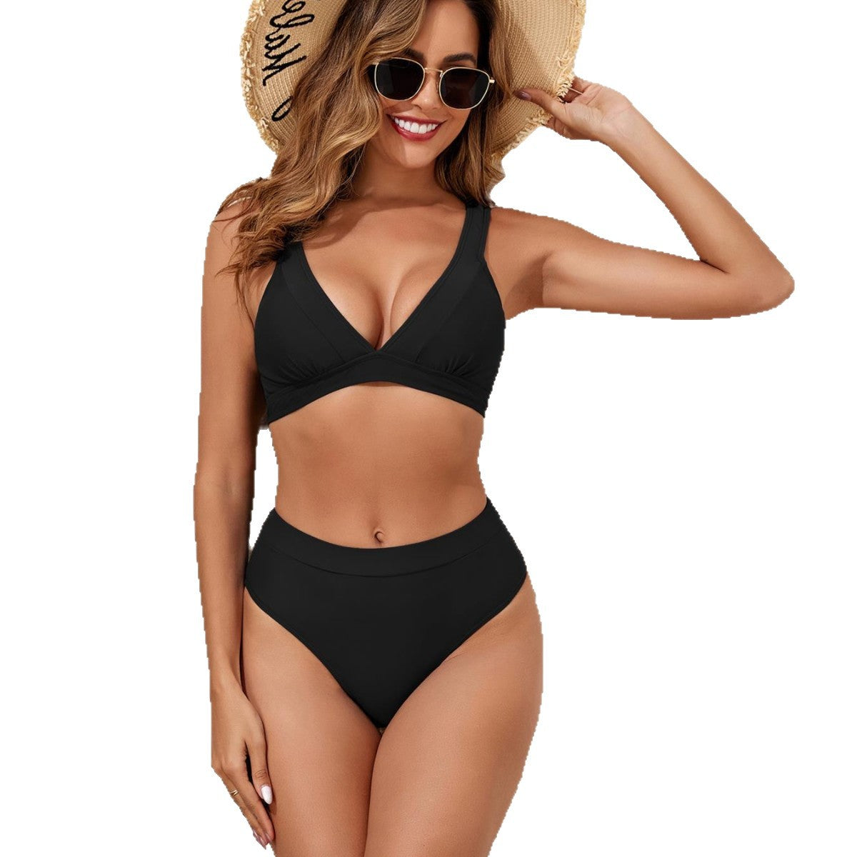 Bikini swimsuit solid color tight triangle swimsuit eprolo