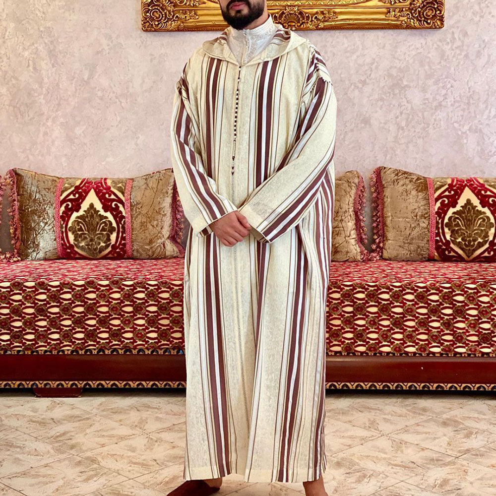 Men's long sleeved printed hooded loose casual men's traditional clothing eprolo