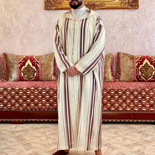 Men's long sleeved printed hooded loose casual men's traditional clothing eprolo