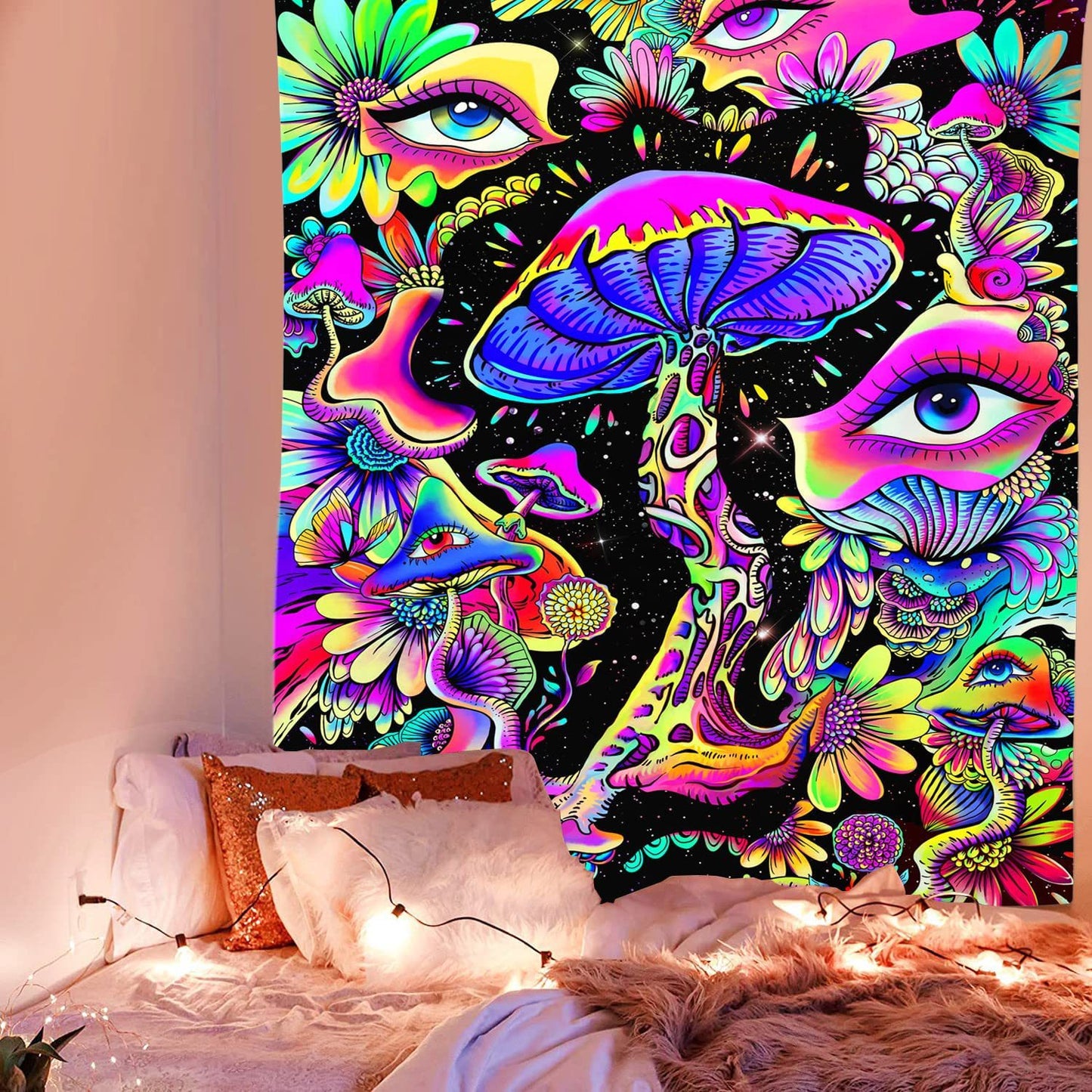 Home Room Dormitory Wall Purple Decorative Cloth Hanging Cloth Tapestry Room Background Cloth Wall Tapestry Hanging